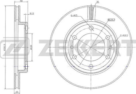 Zekkert BS-5719 - Автозапчасть/Диск торм. перед. Toyota LC 40 60 70 79- autosila-amz.com