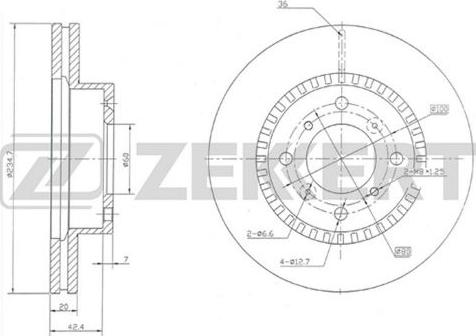 Zekkert BS-5715 - Тормозной диск autosila-amz.com