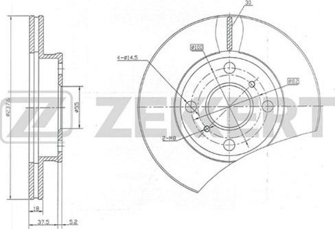 Zekkert BS-5712 - Тормозной диск autosila-amz.com