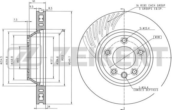 Zekkert BS-5784 - Тормозной диск autosila-amz.com