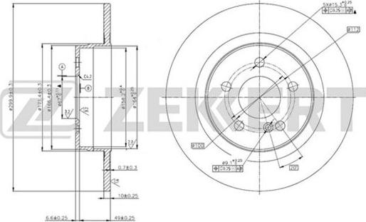 Zekkert BS-5785 - Тормозной диск autosila-amz.com