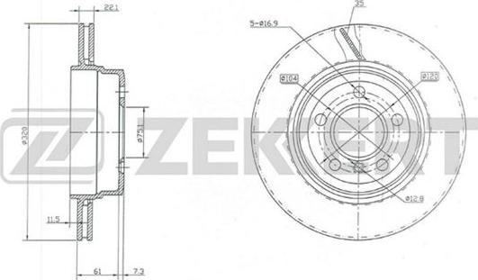 Zekkert BS-5783 - Диск торм. задн. BMW X3 (E83) 03- autosila-amz.com