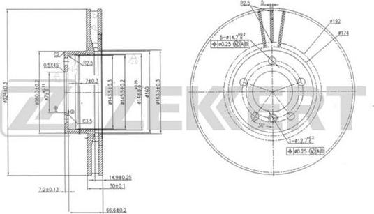 Zekkert BS-5787 - Тормозной диск autosila-amz.com