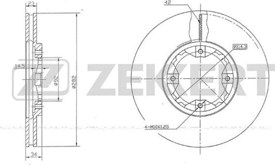 Zekkert BS-5739 - Тормозной диск autosila-amz.com