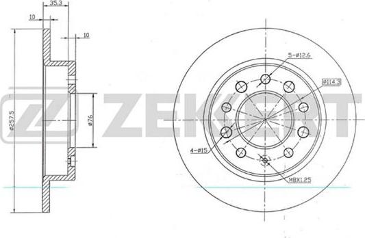 Zekkert BS-5733 - Тормозной диск autosila-amz.com