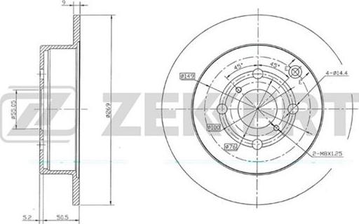 Zekkert BS-5726 - Тормозной диск autosila-amz.com