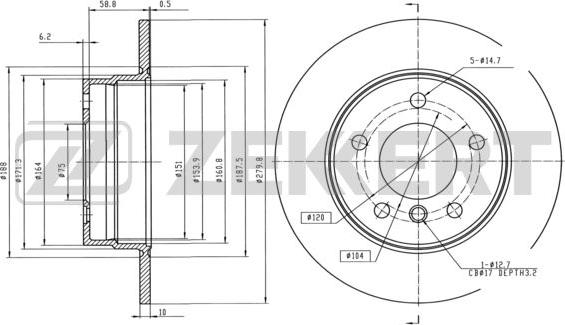 Zekkert BS-5775 - Тормозной диск autosila-amz.com