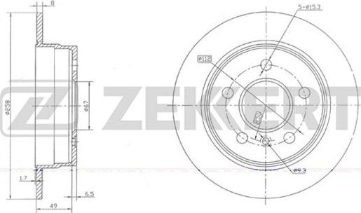 Zekkert BS-5771 - Тормозной диск autosila-amz.com