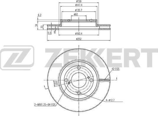 Zekkert BS-6444 - Тормозной диск autosila-amz.com