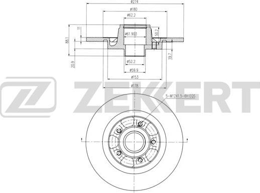 Zekkert BS-6483 - Тормозной диск autosila-amz.com