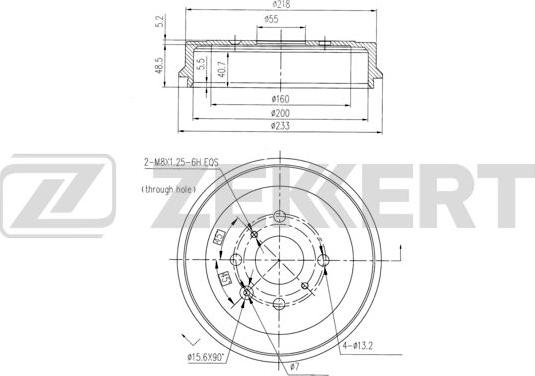 Zekkert BS-6435 - Тормозной барабан autosila-amz.com