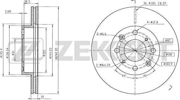 Zekkert BS-6430 - Тормозной диск autosila-amz.com