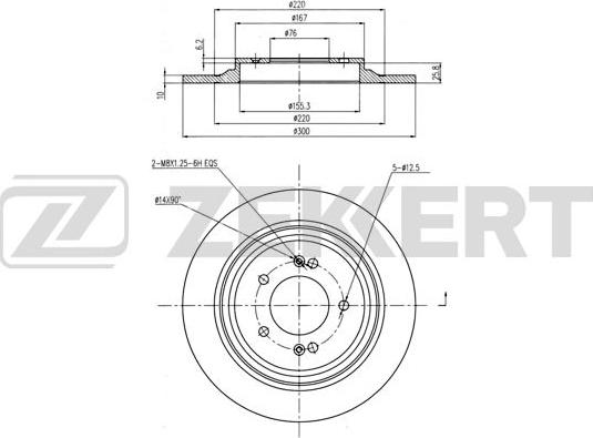 Zekkert BS-6422 - Тормозной диск autosila-amz.com