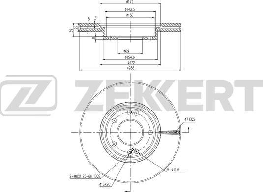 Zekkert BS-6472 - Тормозной диск autosila-amz.com
