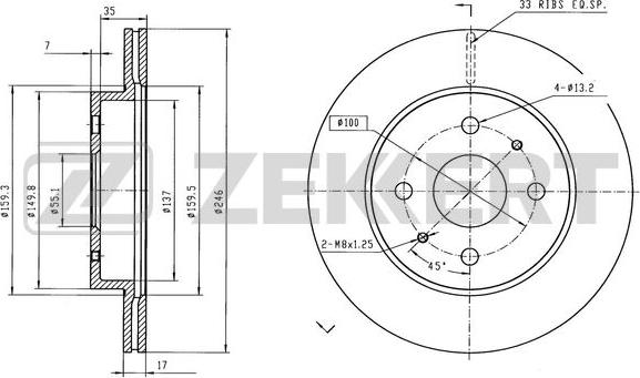 Zekkert BS-6592 - Тормозной диск autosila-amz.com