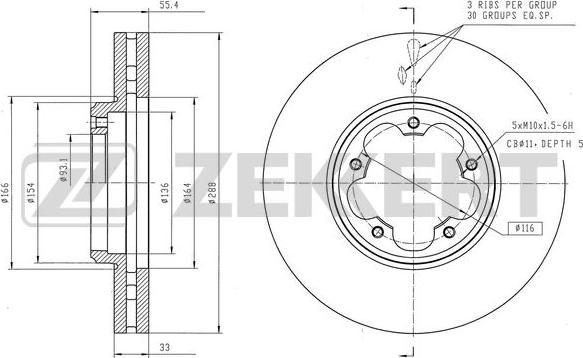 Zekkert BS-6553 - Тормозной диск autosila-amz.com