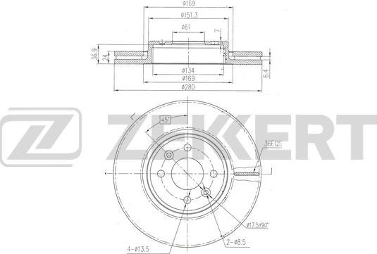 Zekkert BS-6521 - Тормозной диск autosila-amz.com