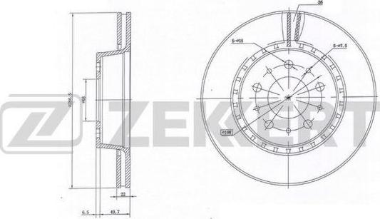 Zekkert BS-6095 - Тормозной диск autosila-amz.com