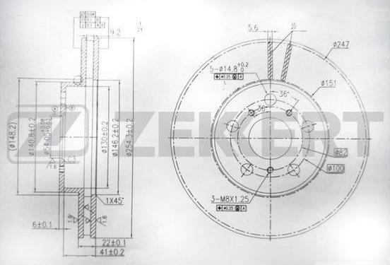 Zekkert BS-6044 - Тормозной диск autosila-amz.com