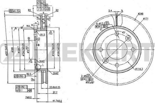 Zekkert BS-6045 - Тормозной диск autosila-amz.com