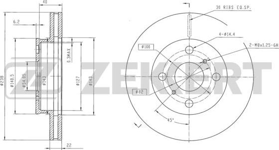 Zekkert BS-6050 - Тормозной диск autosila-amz.com