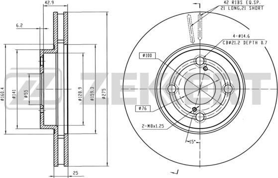 Zekkert BS-6057 - Тормозной диск autosila-amz.com