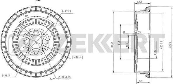 Zekkert BS-6031 - Тормозной барабан autosila-amz.com