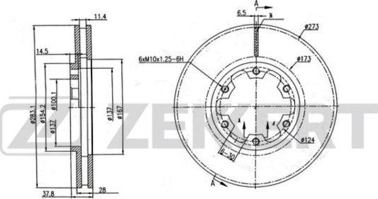 Zekkert BS-6199 - Тормозной диск autosila-amz.com