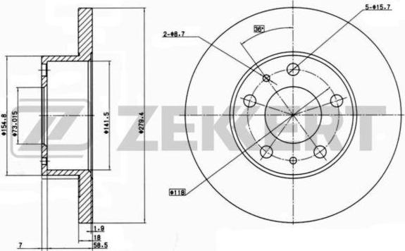 Zekkert BS-6147 - Тормозной диск autosila-amz.com