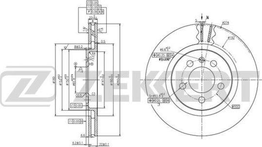 Zekkert BS-6150 - Тормозной диск autosila-amz.com