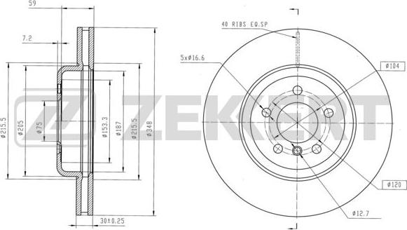 Zekkert BS-6160B - Тормозной диск autosila-amz.com