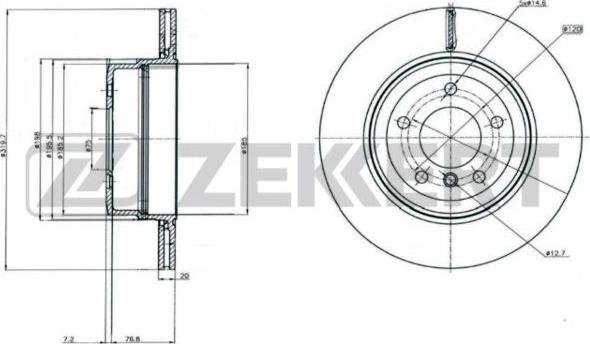 Zekkert BS-6188 - Тормозной диск autosila-amz.com