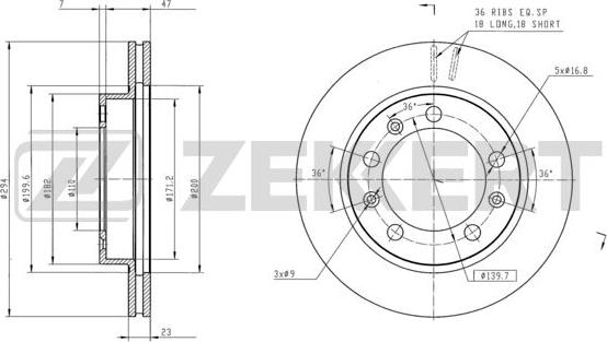 Zekkert BS-6182 - Тормозной диск autosila-amz.com