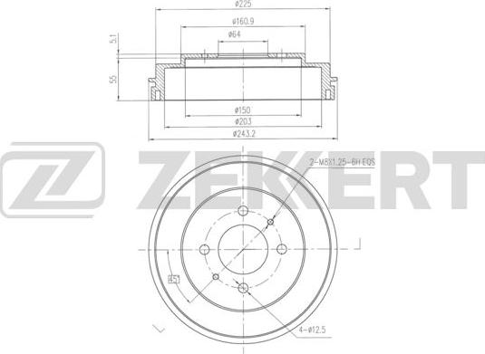 Zekkert BS-6354 - Тормозной барабан autosila-amz.com