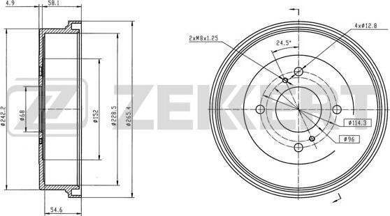 Zekkert BS-6306 - Тормозной барабан autosila-amz.com