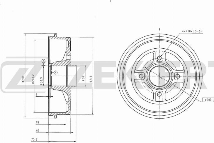 Zekkert BS-6311 - Тормозной барабан autosila-amz.com