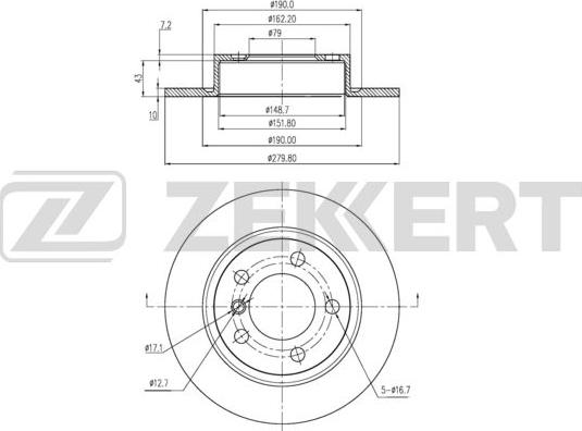 Zekkert BS-6339 - Тормозной диск autosila-amz.com