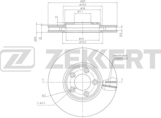 Zekkert BS-6335 - Тормозной диск autosila-amz.com