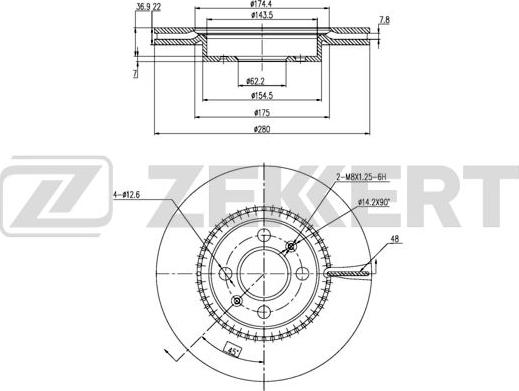 Zekkert BS-6294 - Тормозной диск autosila-amz.com