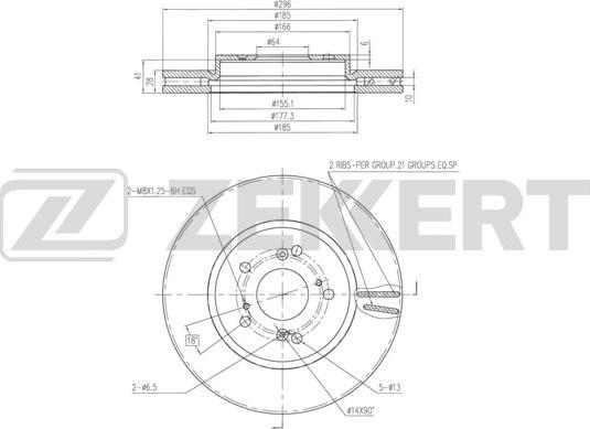 Zekkert BS-6253 - Тормозной диск autosila-amz.com