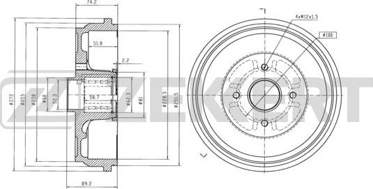 Zekkert BS-6265 - Тормозной барабан autosila-amz.com