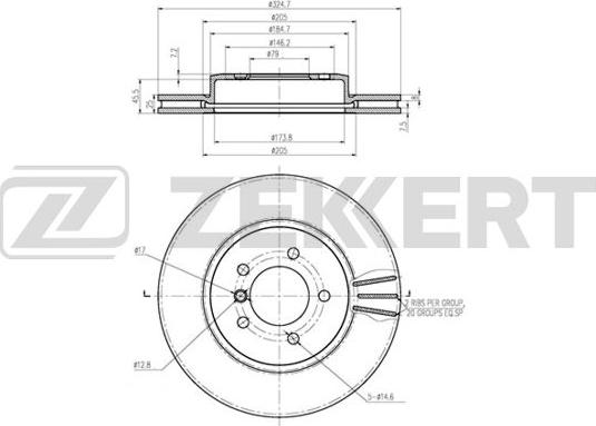 Zekkert BS-6224B - Тормозной диск autosila-amz.com