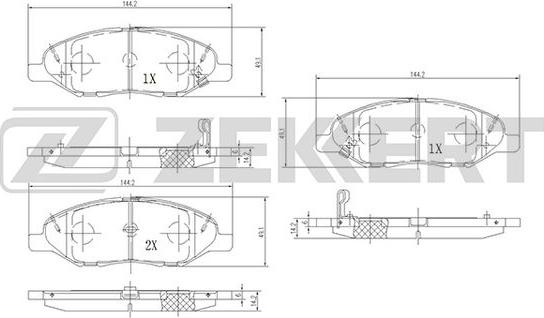 Zekkert BS-1941 - Тормозные колодки, дисковые, комплект autosila-amz.com