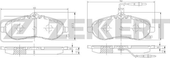 Zekkert BS-1943 - Тормозные колодки, дисковые, комплект autosila-amz.com