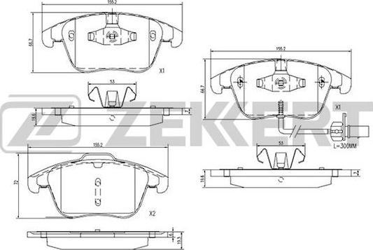 Zekkert BS-1959 - Тормозные колодки, дисковые, комплект autosila-amz.com