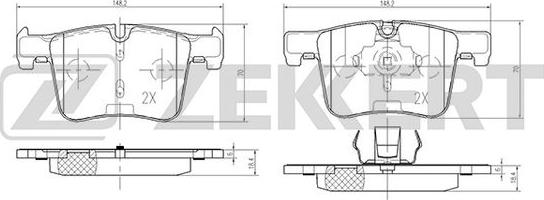 Zekkert BS-1957 - Тормозные колодки, дисковые, комплект autosila-amz.com