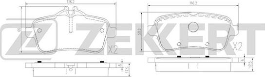 Zekkert BS-1964 - Тормозные колодки, дисковые, комплект autosila-amz.com