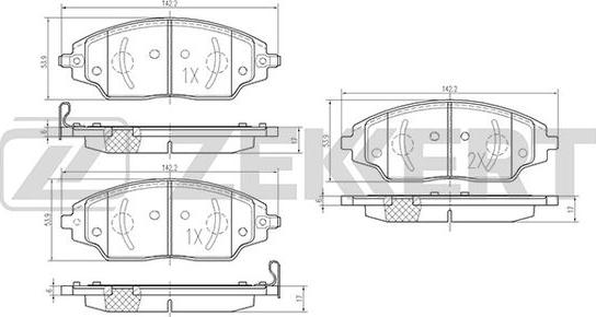 Zekkert BS-1960 - Тормозные колодки, дисковые, комплект autosila-amz.com