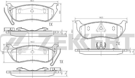 Zekkert BS-1961 - Тормозные колодки, дисковые, комплект autosila-amz.com