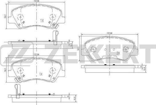 Zekkert BS-1910 - Тормозные колодки, дисковые, комплект autosila-amz.com